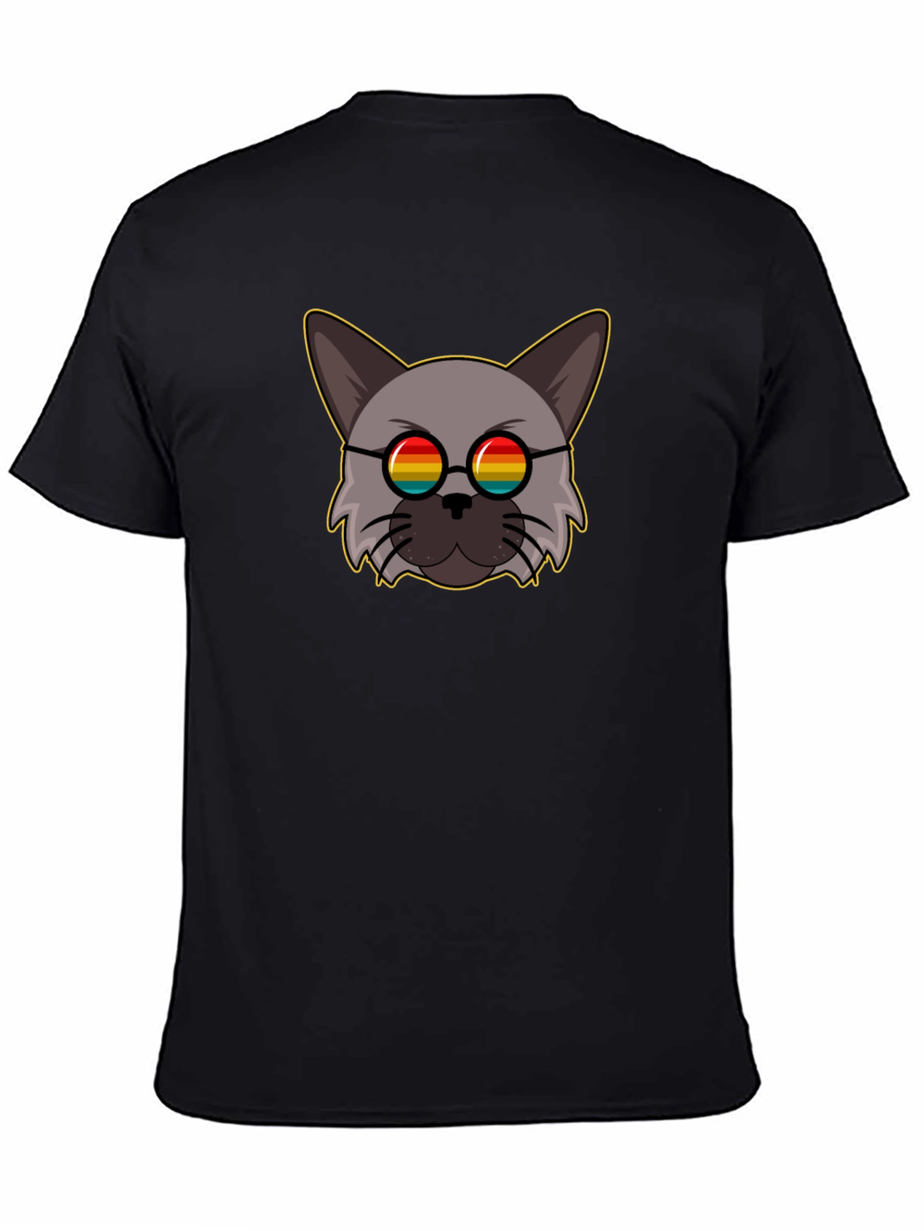 Rainbow Glasses Cat Graphic Tee