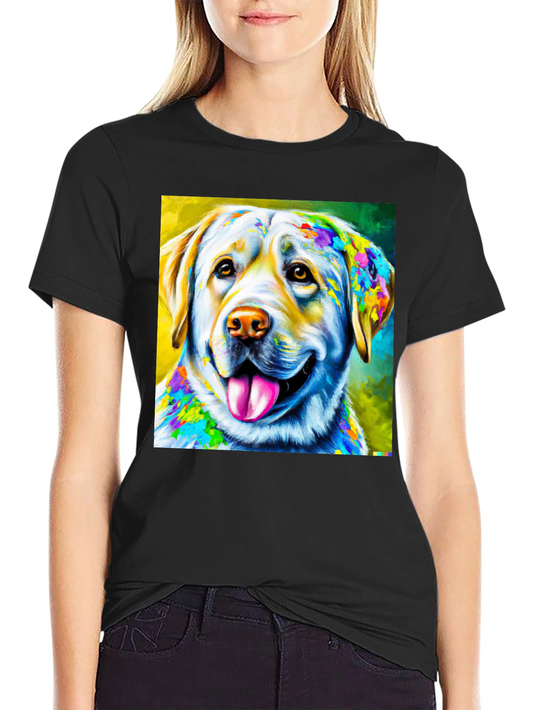 Dog Art Graphic Tee - Vibrant Labrador Design