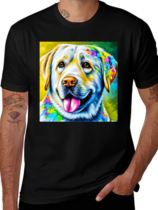 Dog Art Graphic Tee - Vibrant Labrador Design