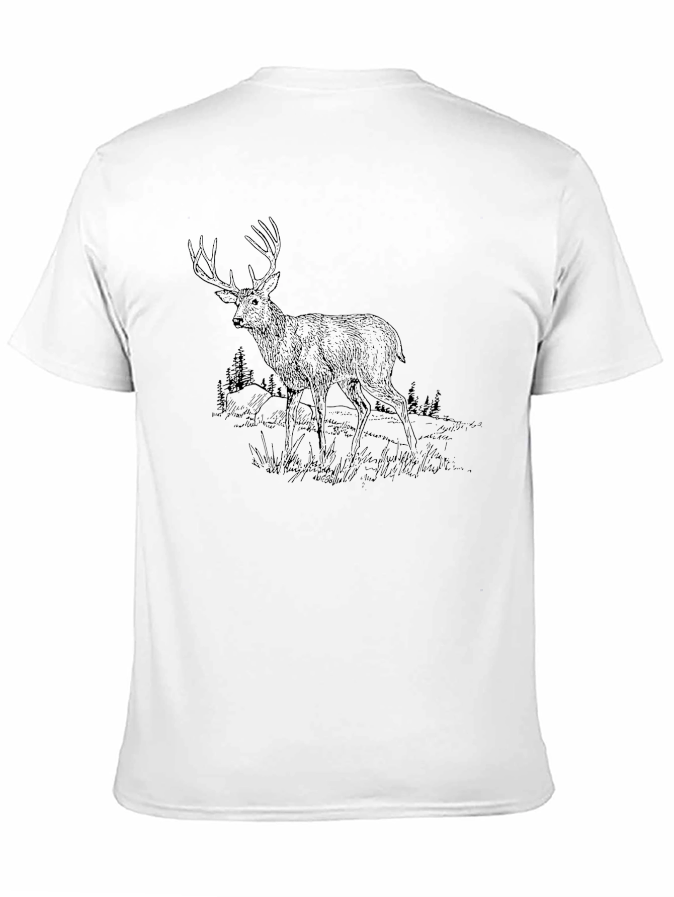 Mens Black Deer Graphic Tee