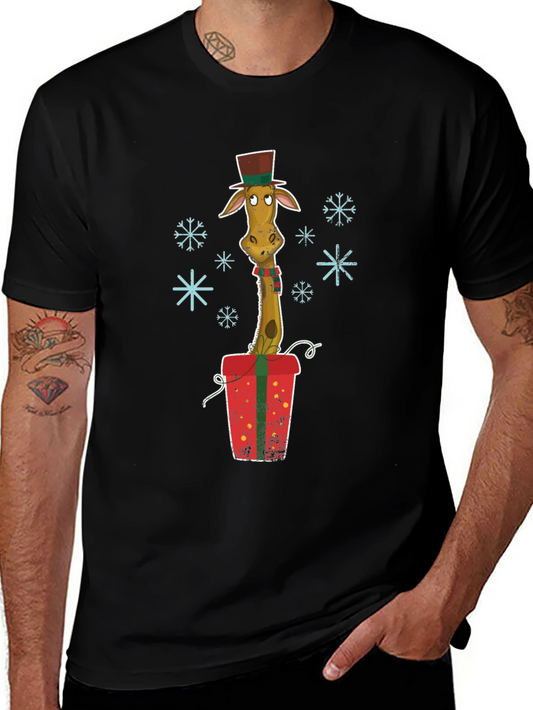 Giraffe Christmas Gift Graphic Tee