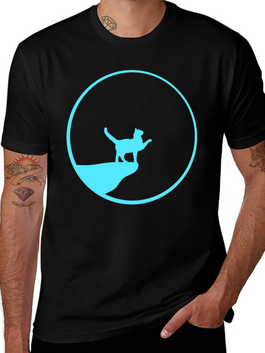 Cat Silhouette Graphic Print T-Shirt