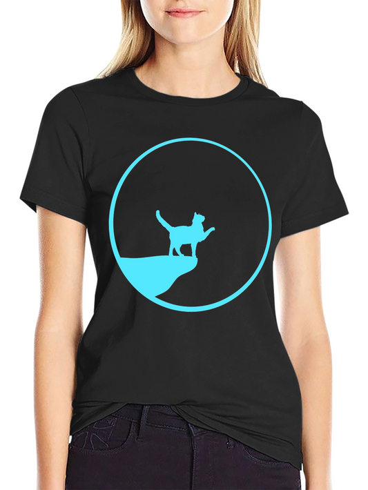 Cat Silhouette Graphic Print T-Shirt