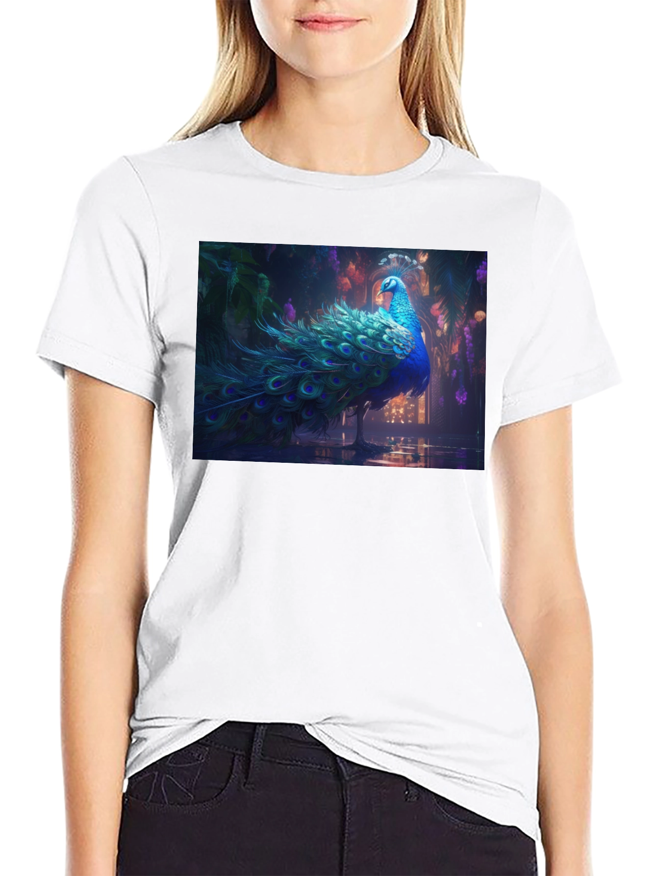 Peacock Graphic Tee - Stylish Mens T-Shirt