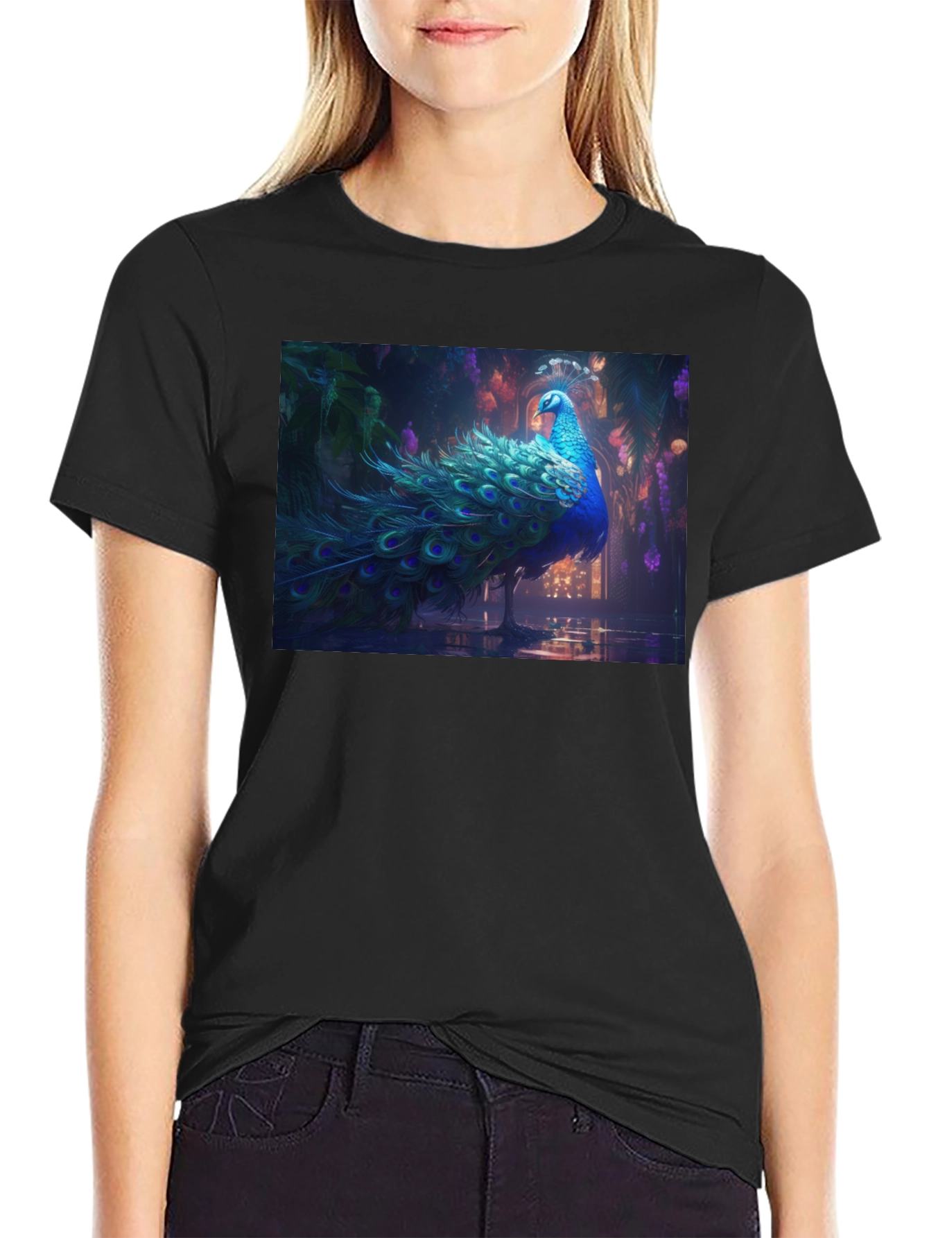 Peacock Graphic Tee - Stylish Mens T-Shirt