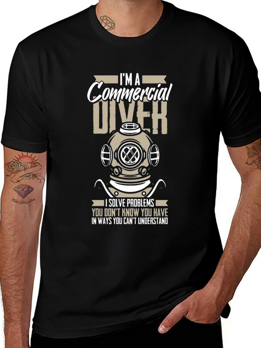 Commercial Diver Graphic Tee - Problem Solver T-Shirt