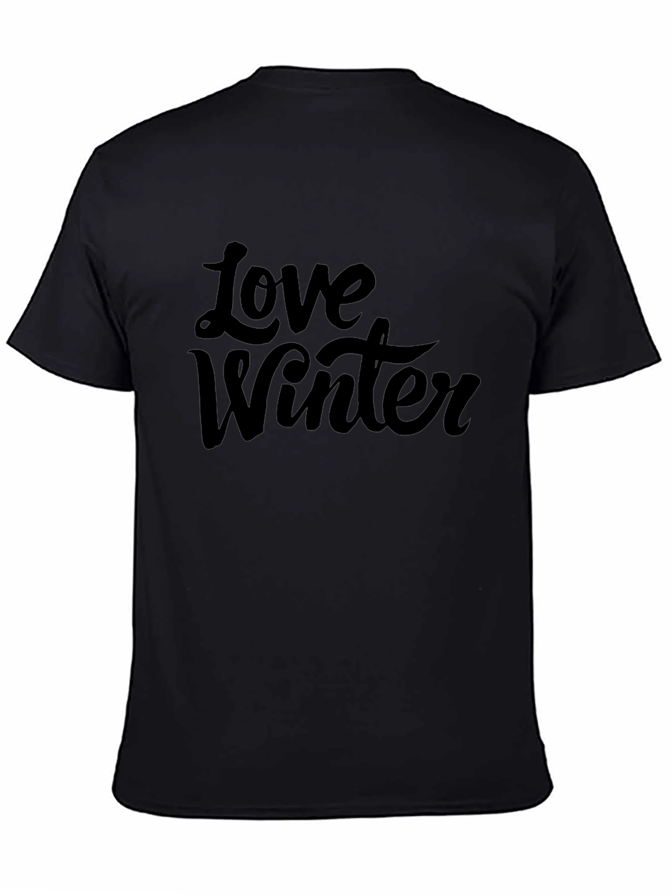 Love Winter Graphic Tee - Stylish Black T-Shirt