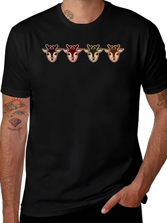 Deer Head Graphic T-Shirt - Casual & Stylish