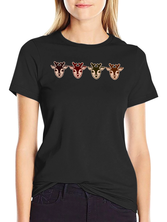 Deer Head Graphic T-Shirt - Casual & Stylish