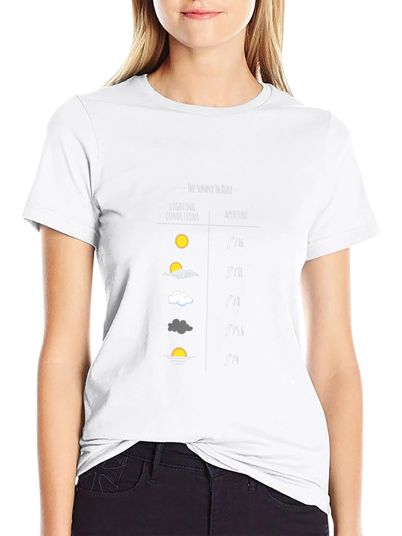 Sunny 16 Rule T-Shirt - Photography Aperture Guide