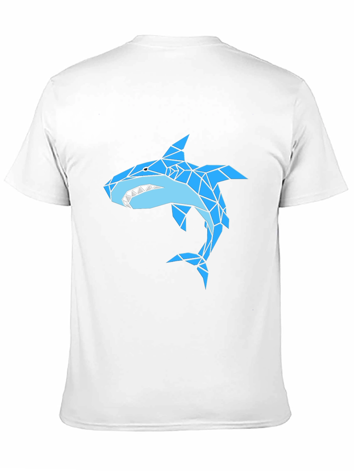 Geometric Shark Graphic Black T-Shirt
