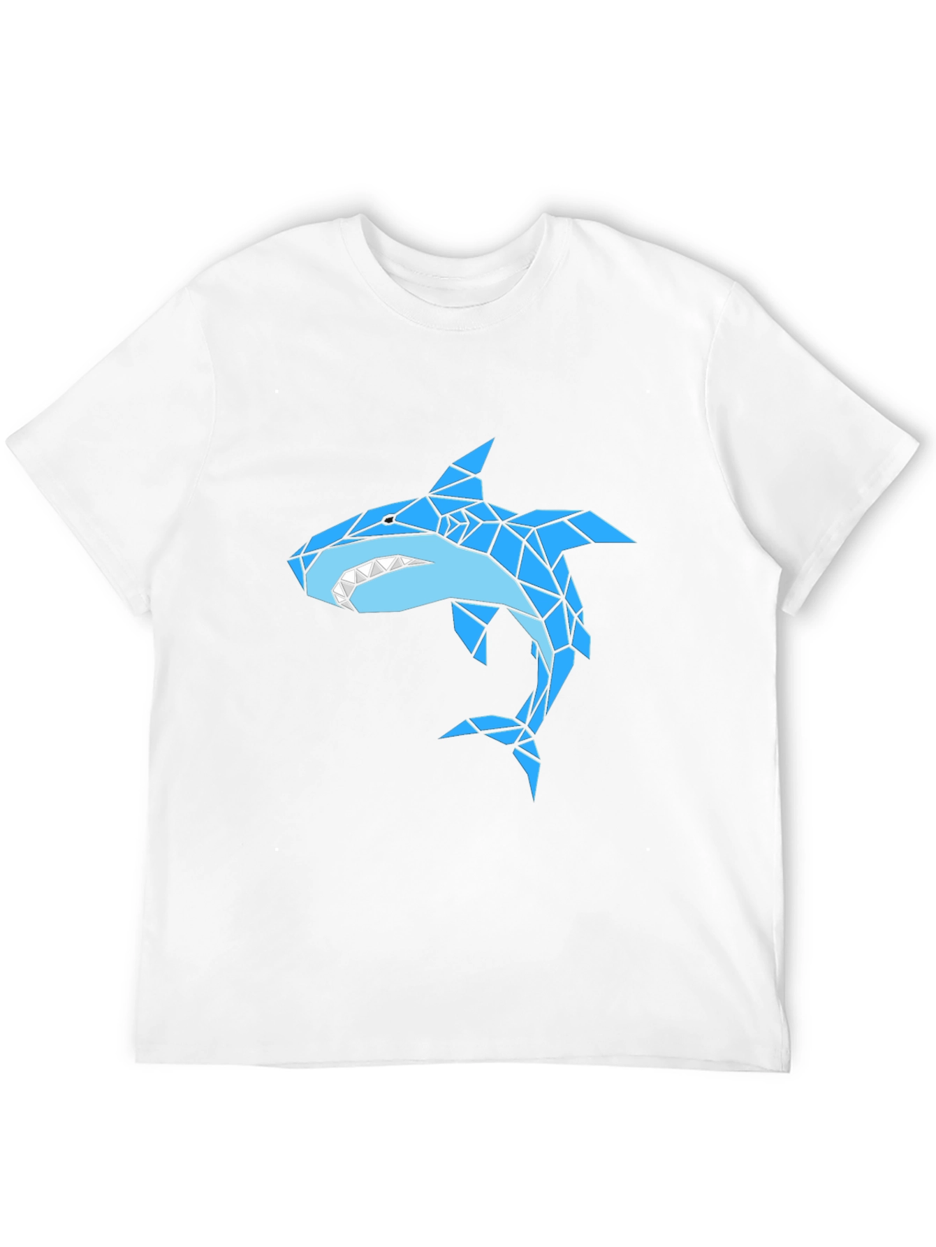 Geometric Shark Graphic Black T-Shirt