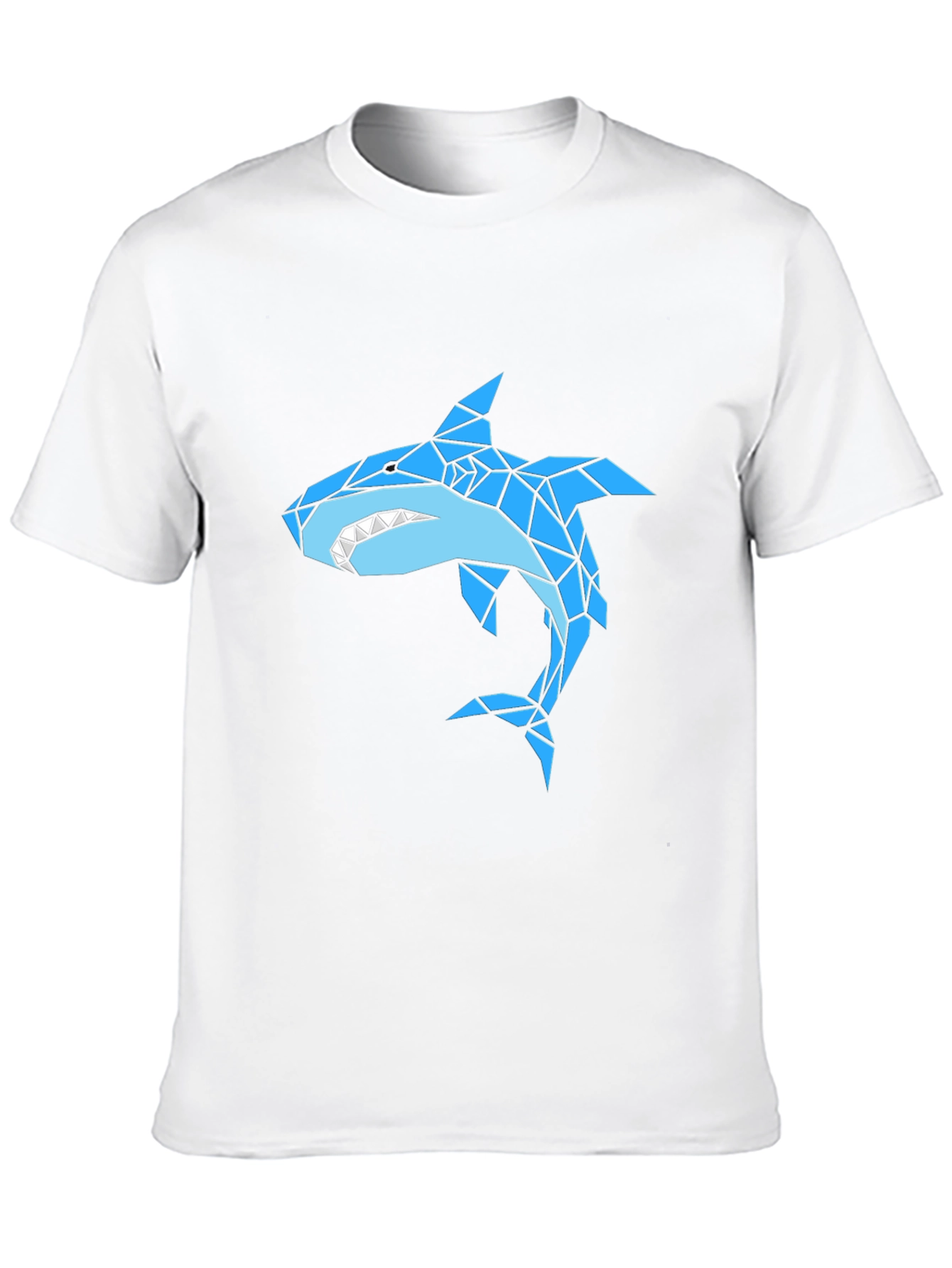 Geometric Shark Graphic Black T-Shirt