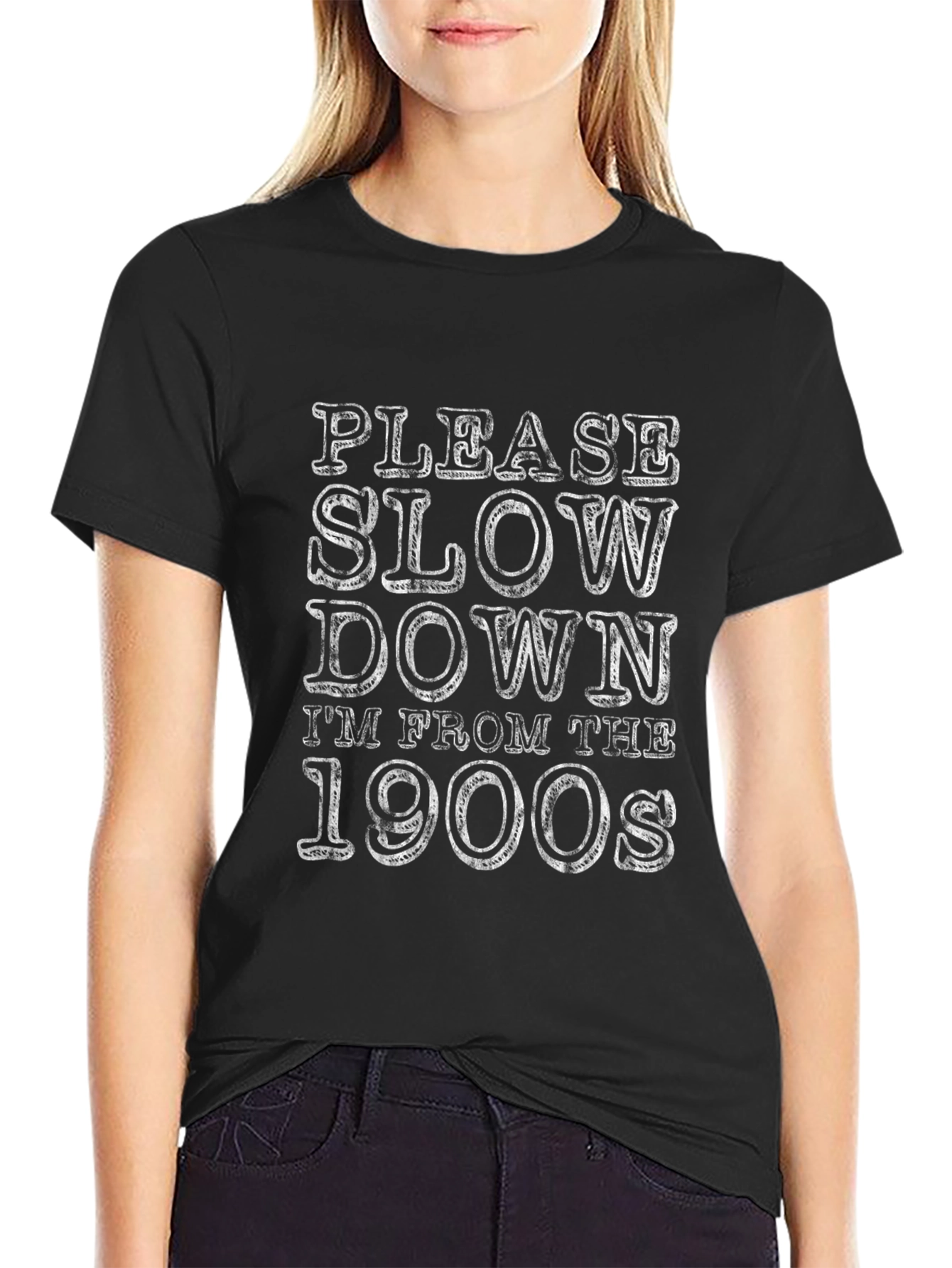 Please Slow Down T-Shirt: Retro 1900s Humor Tee