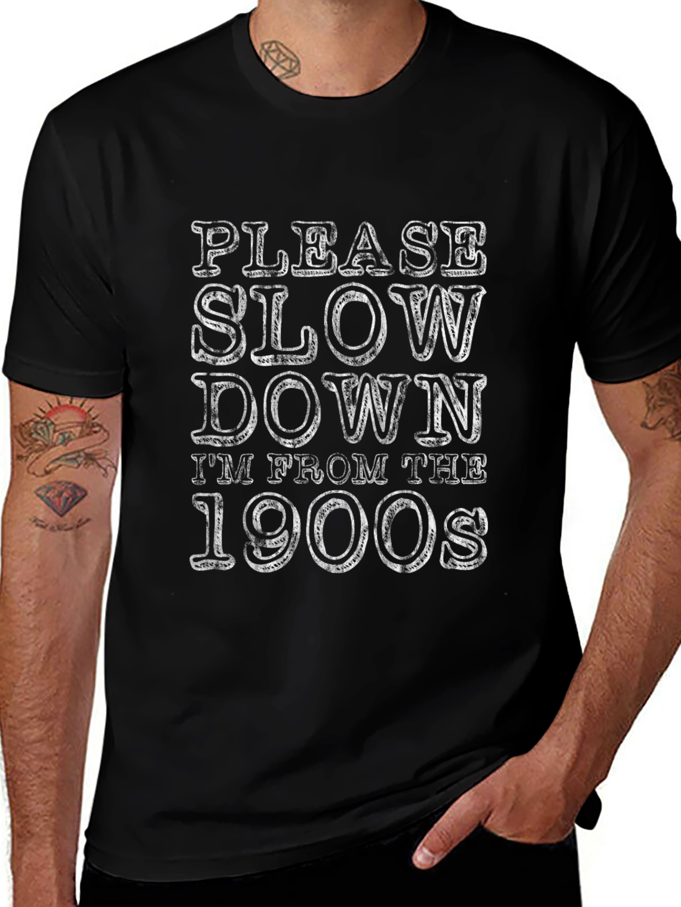 Please Slow Down T-Shirt: Retro 1900s Humor Tee