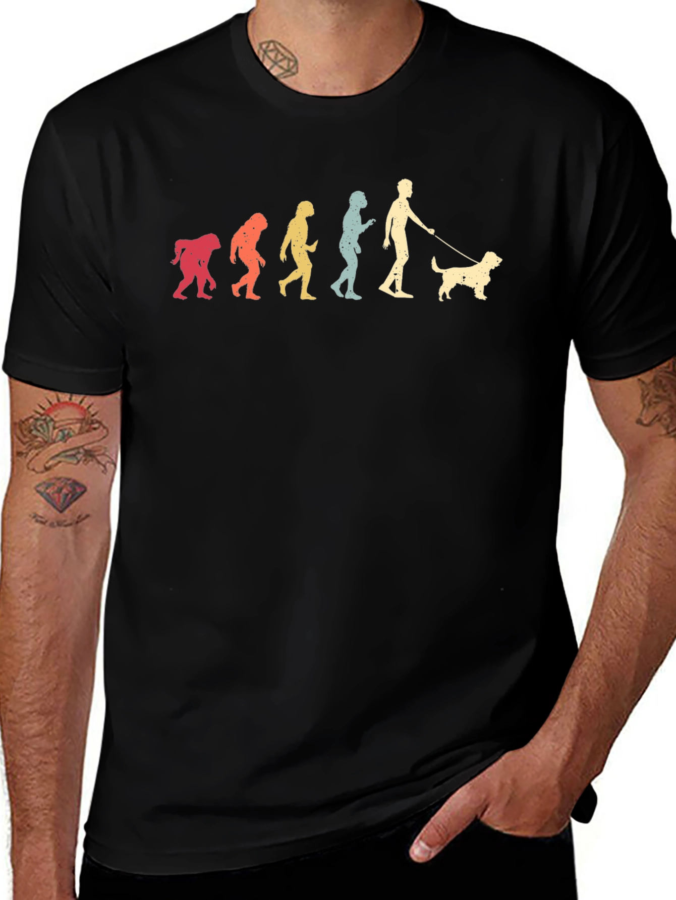 Dog Evolution T-Shirt - Black