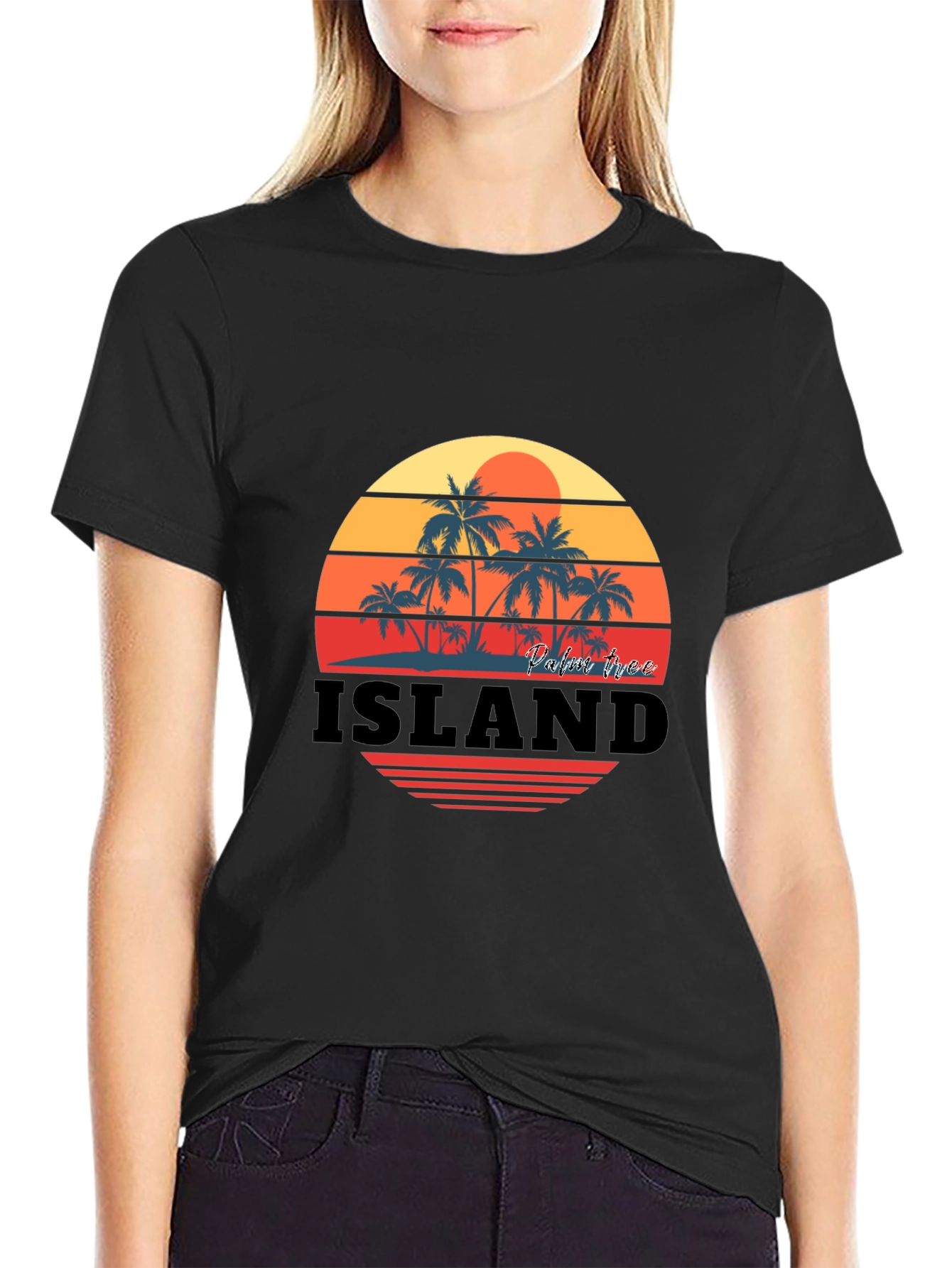 Island Palm Tree Sunset Graphic Tee