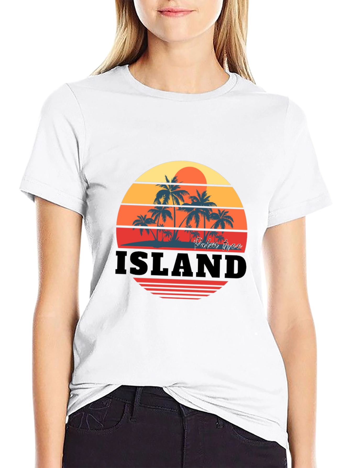 Island Palm Tree Sunset Graphic Tee