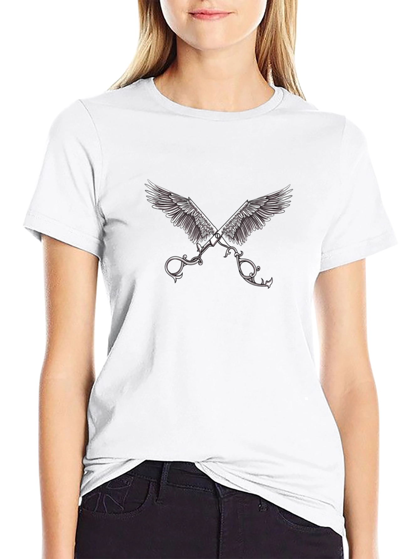 Winged Scissors Graphic Black Tee