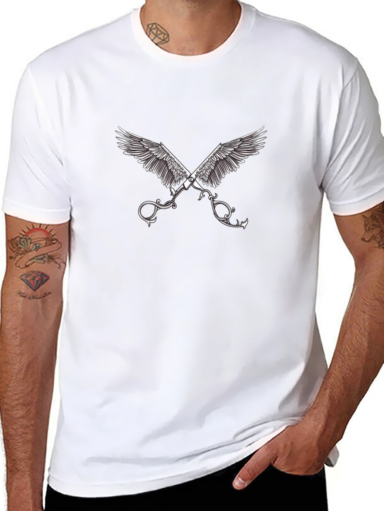 Winged Scissors Graphic Black Tee