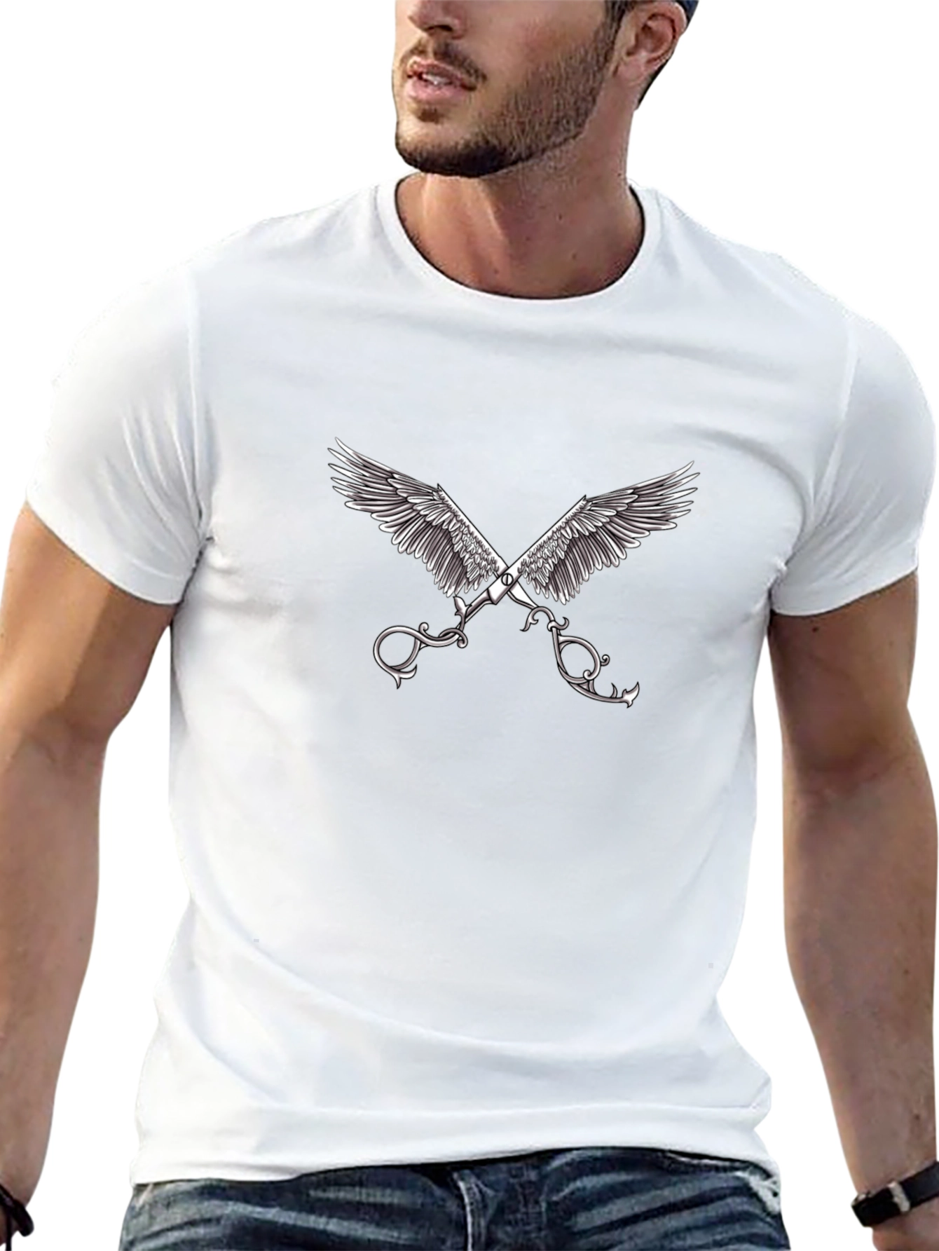 Winged Scissors Graphic Black Tee