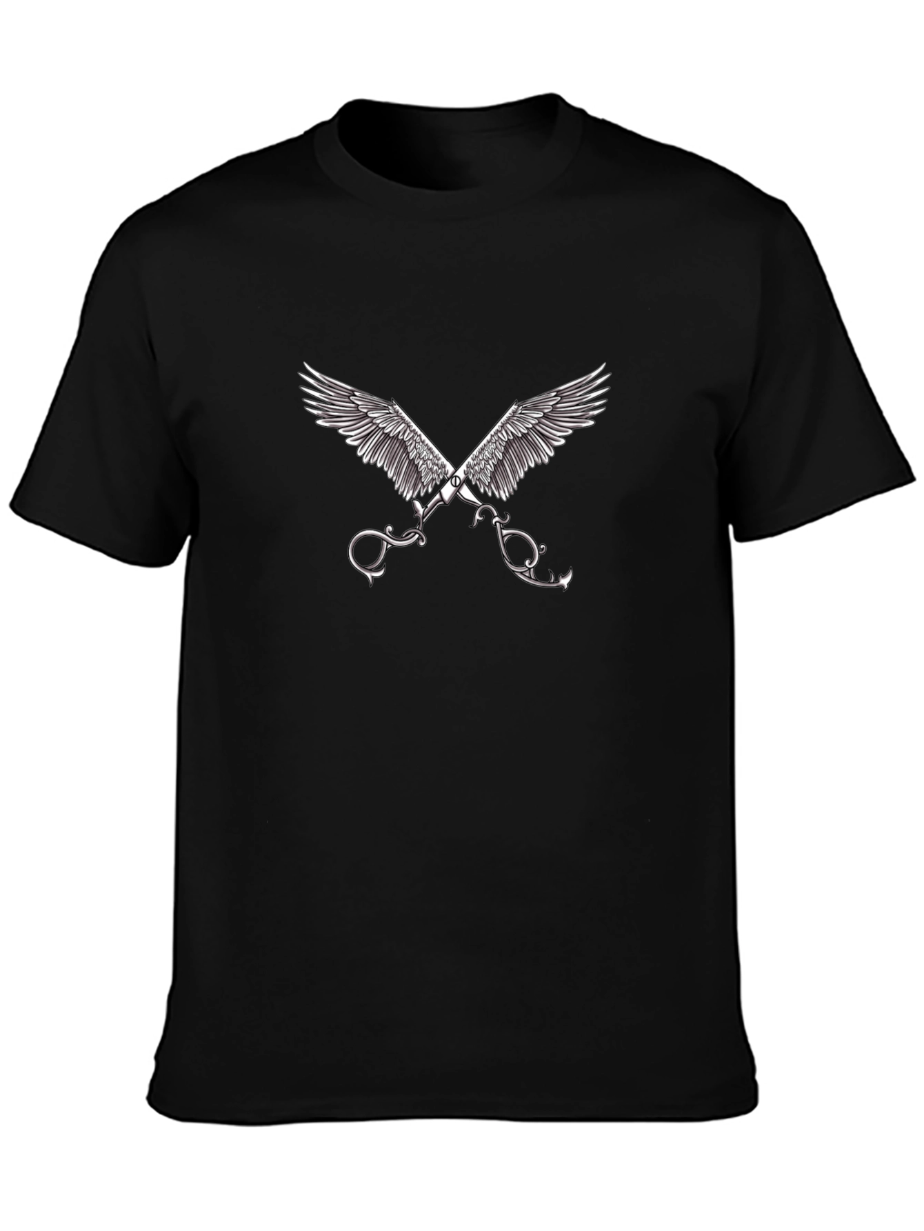 Winged Scissors Graphic Black Tee