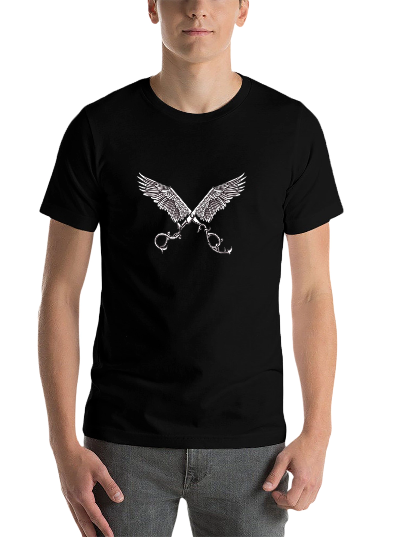 Winged Scissors Graphic Black Tee