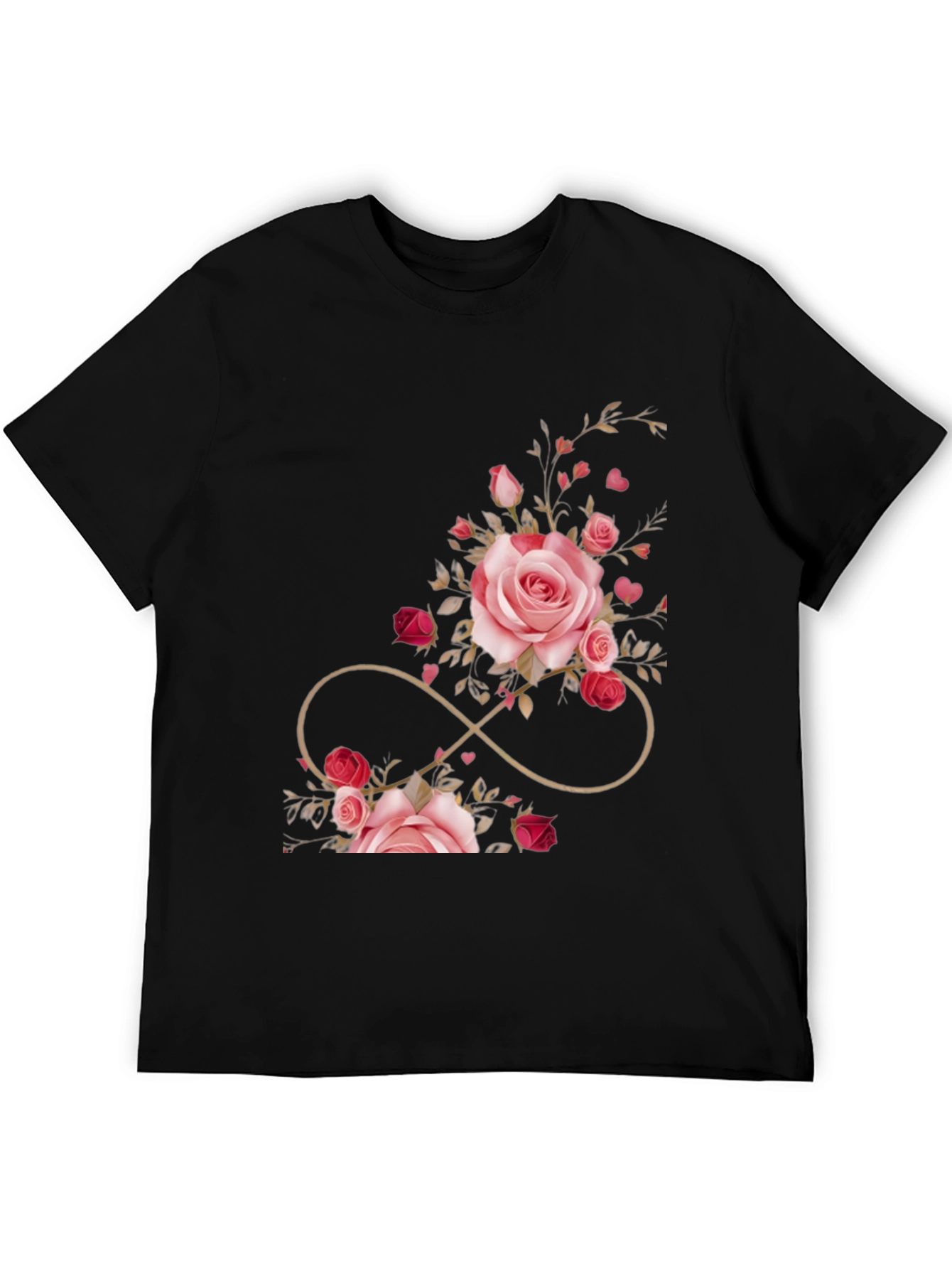 Floral Infinity Black T-Shirt