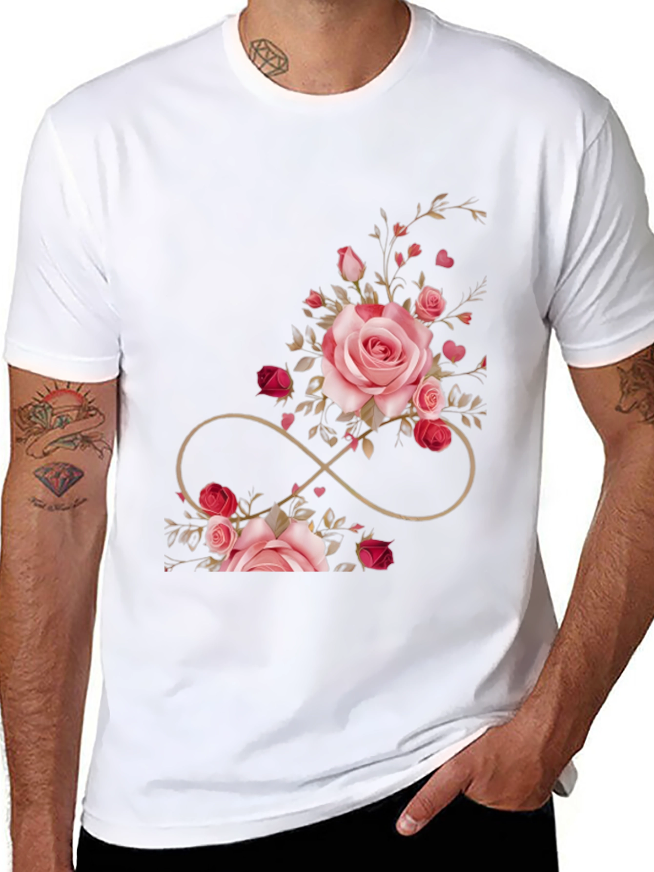 Floral Infinity Black T-Shirt