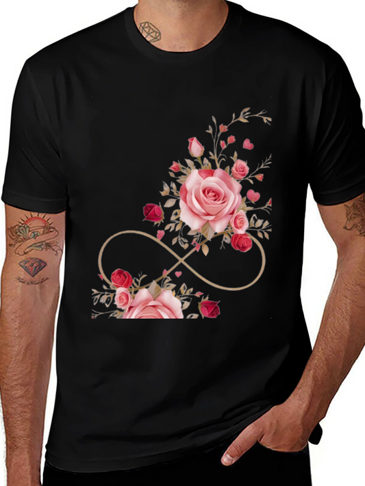 Floral Infinity Black T-Shirt