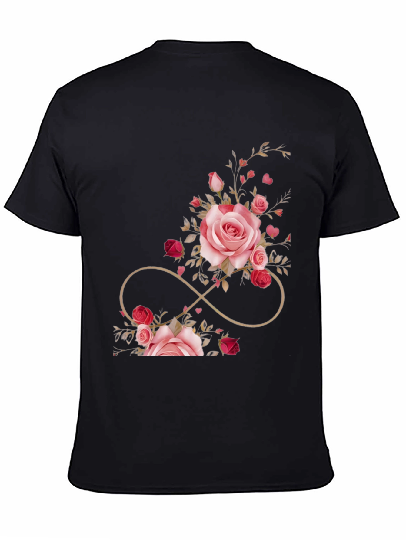 Floral Infinity Black T-Shirt