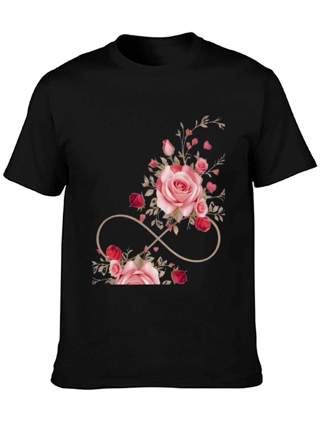 Floral Infinity Black T-Shirt