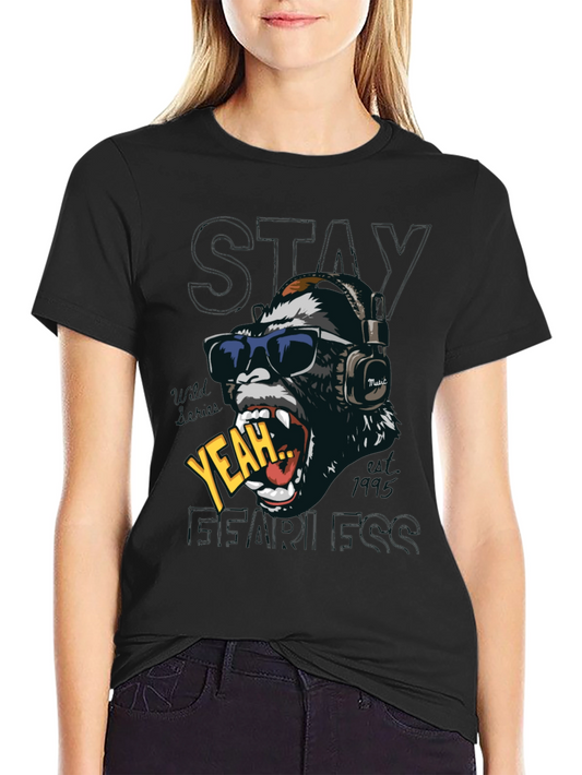 Cool Gorilla Graphic Print T-Shirt