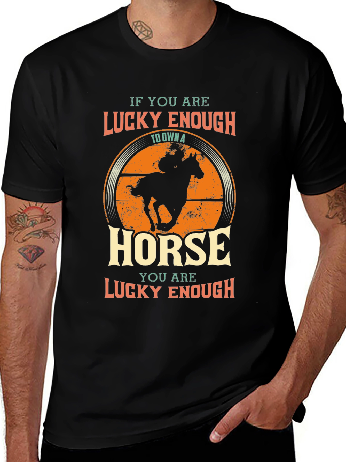 Lucky Enough Horse Graphic T-Shirt