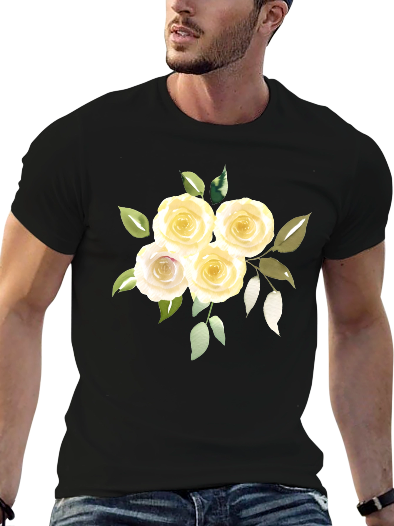 Floral Black T-Shirt