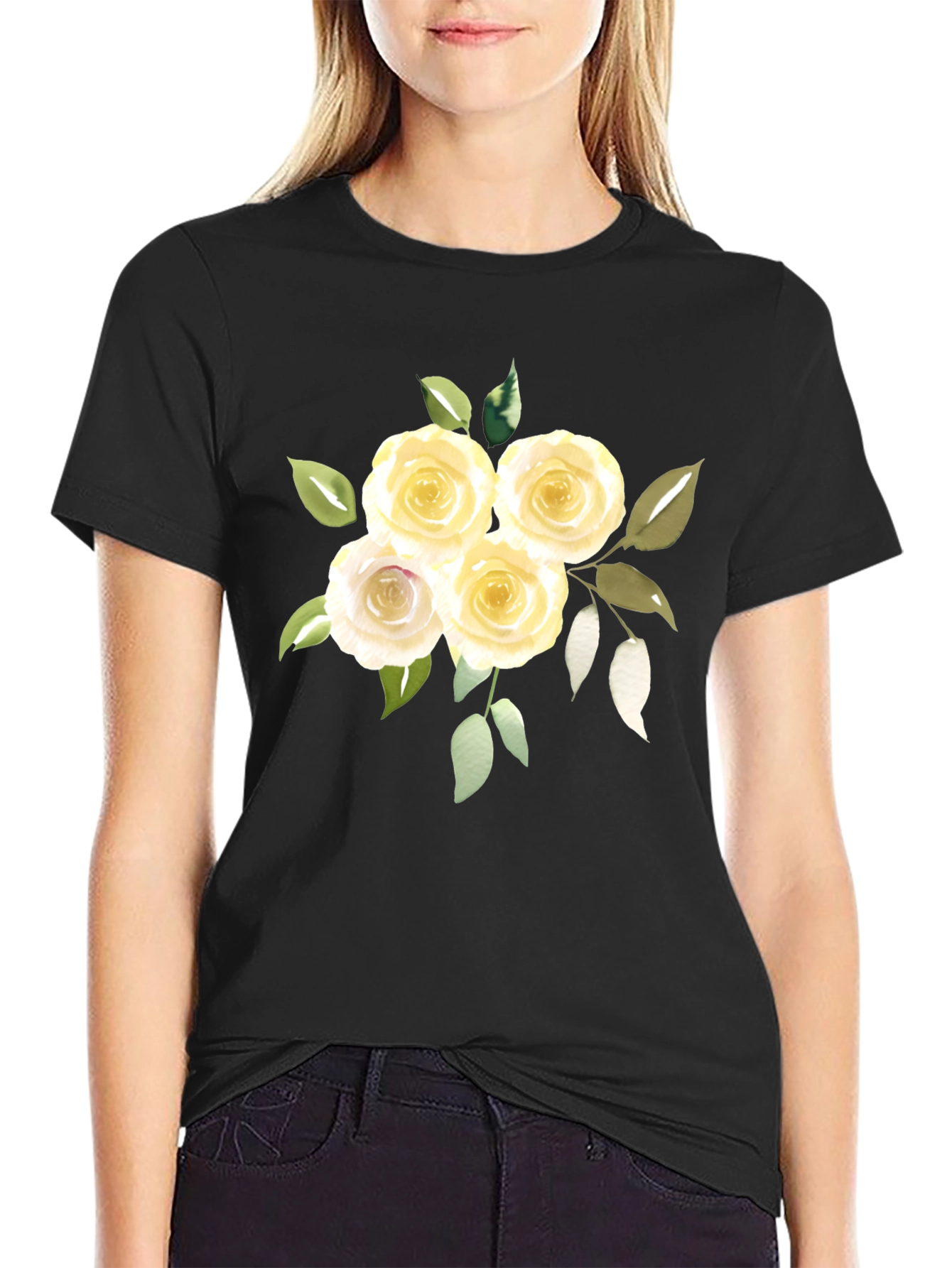 Floral Black T-Shirt