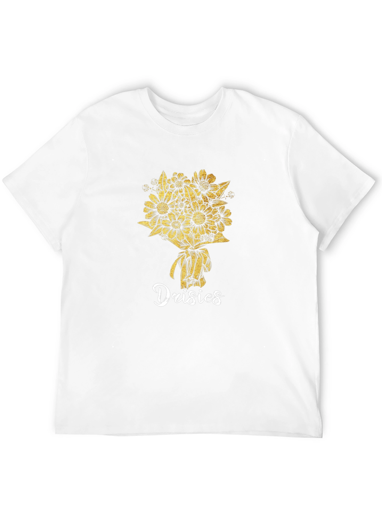 Daisies Graphic Tee - Black Cotton T-Shirt