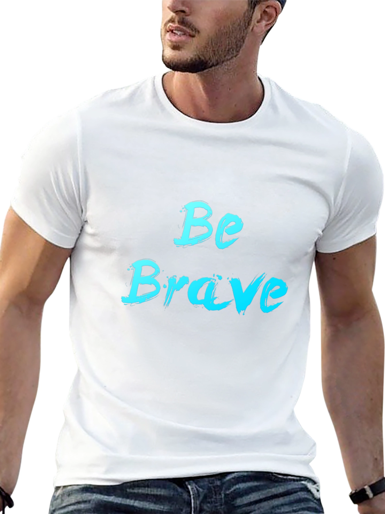 Be Brave Black T-Shirt - Motivational Design