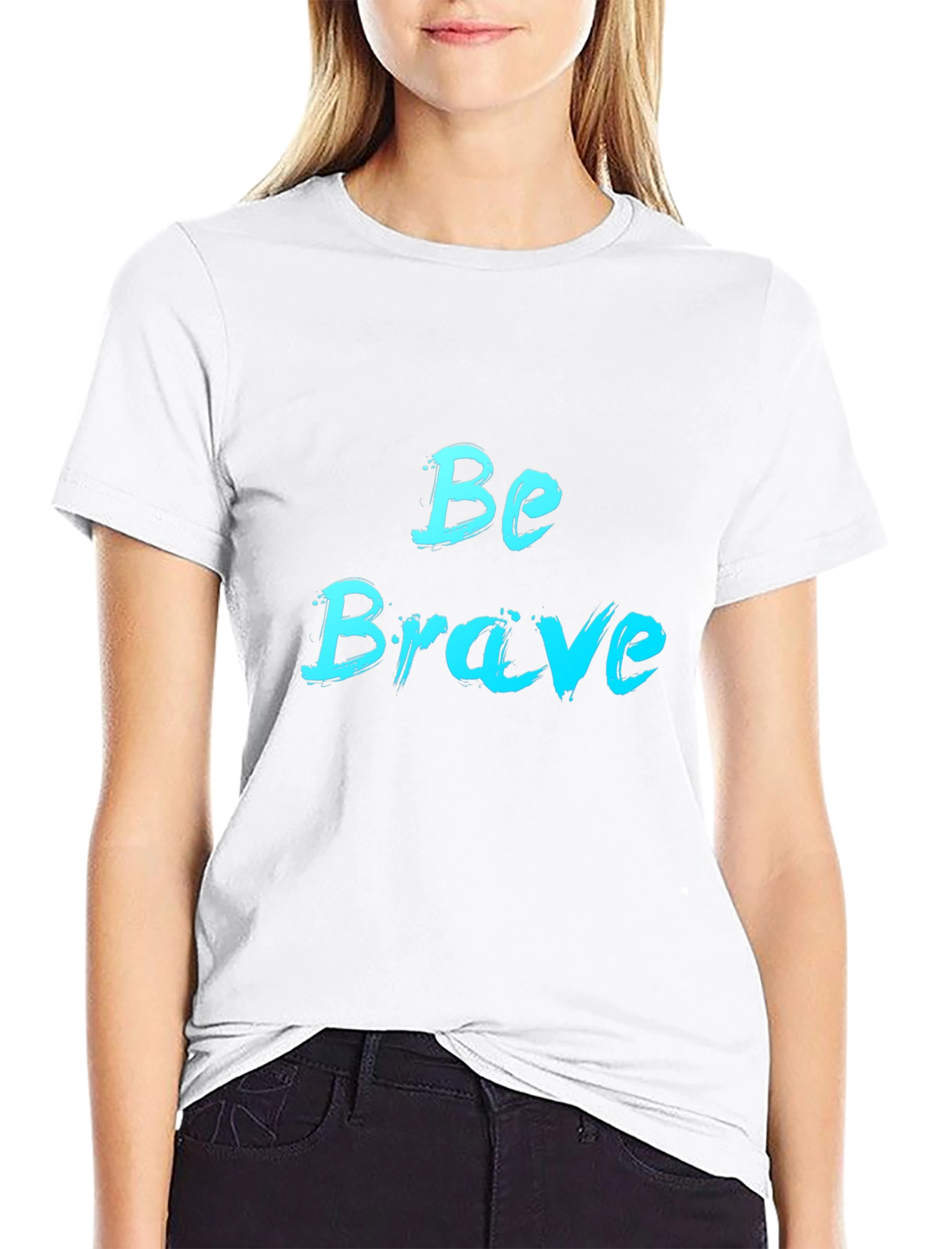Be Brave Black T-Shirt - Motivational Design