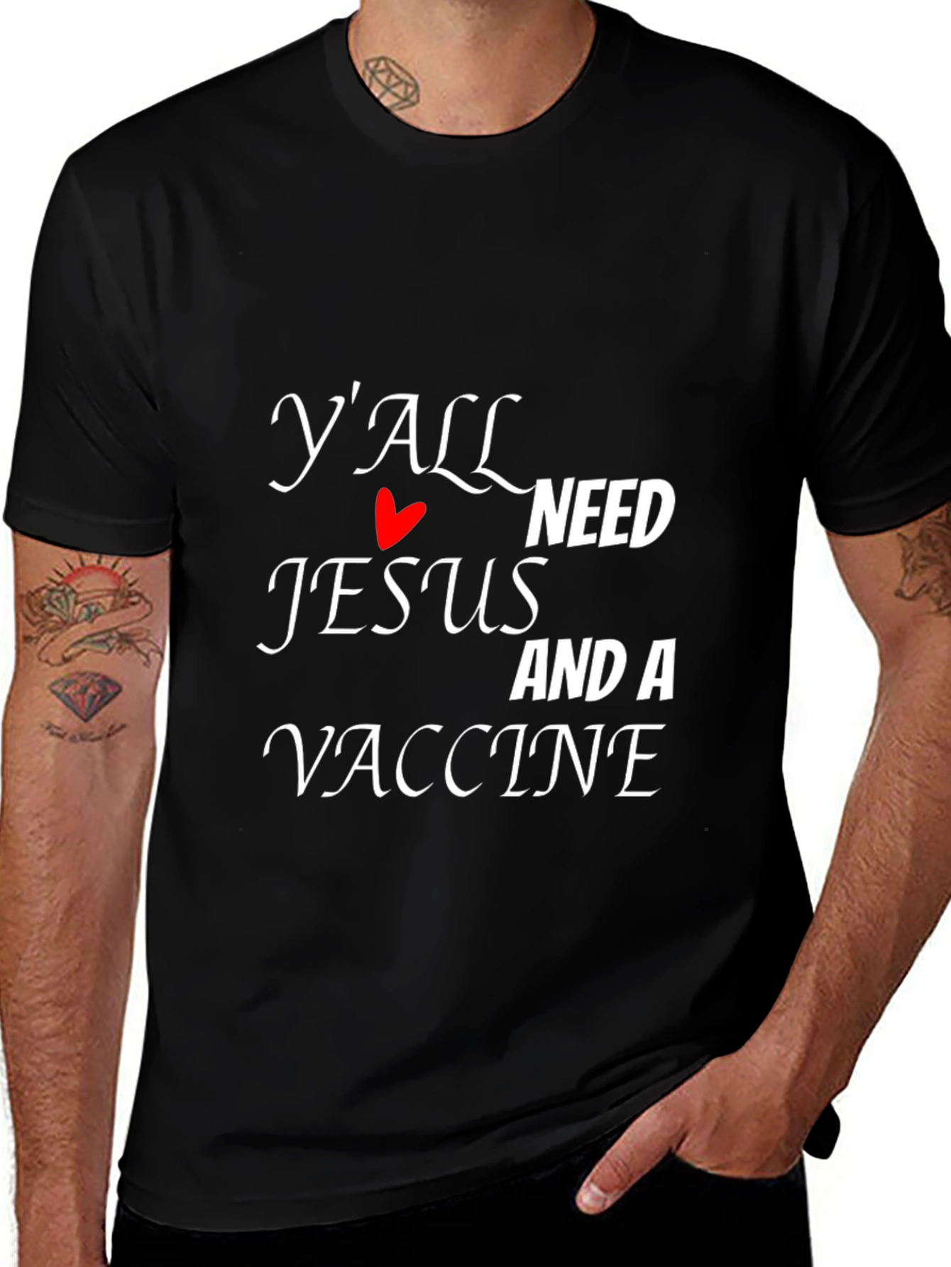 Yall Need Jesus and a Vaccine Graphic Tee