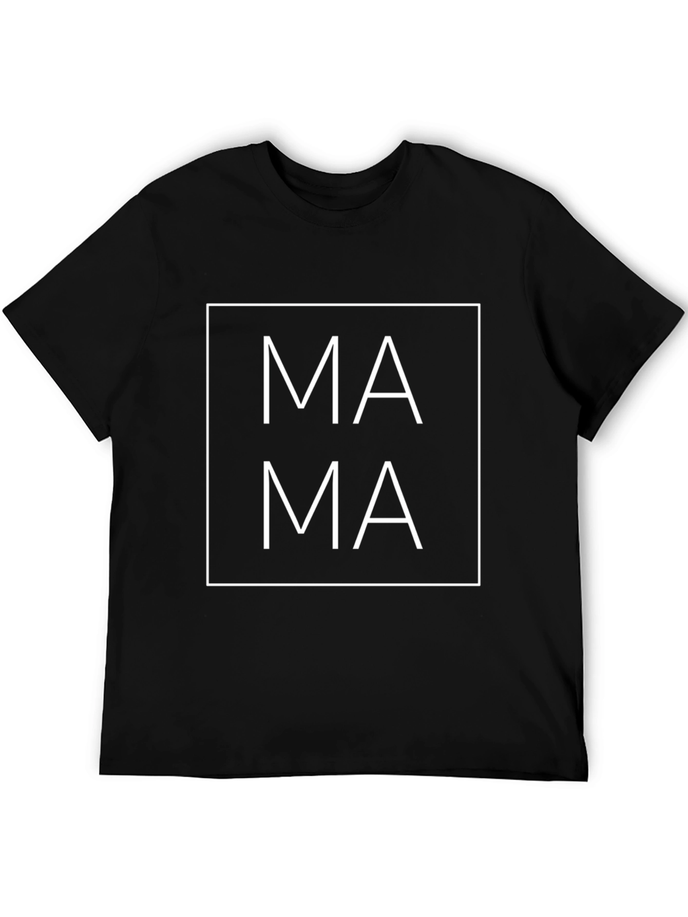Mama Square Graphic Tee - Black Cotton T-Shirt