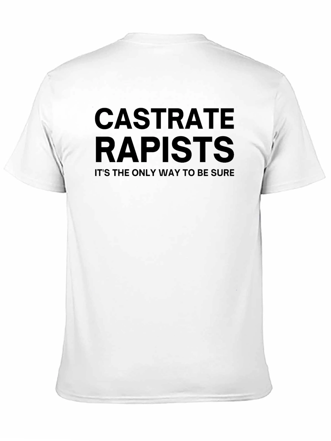 Castrate Rapists T-Shirt - Justice Now!