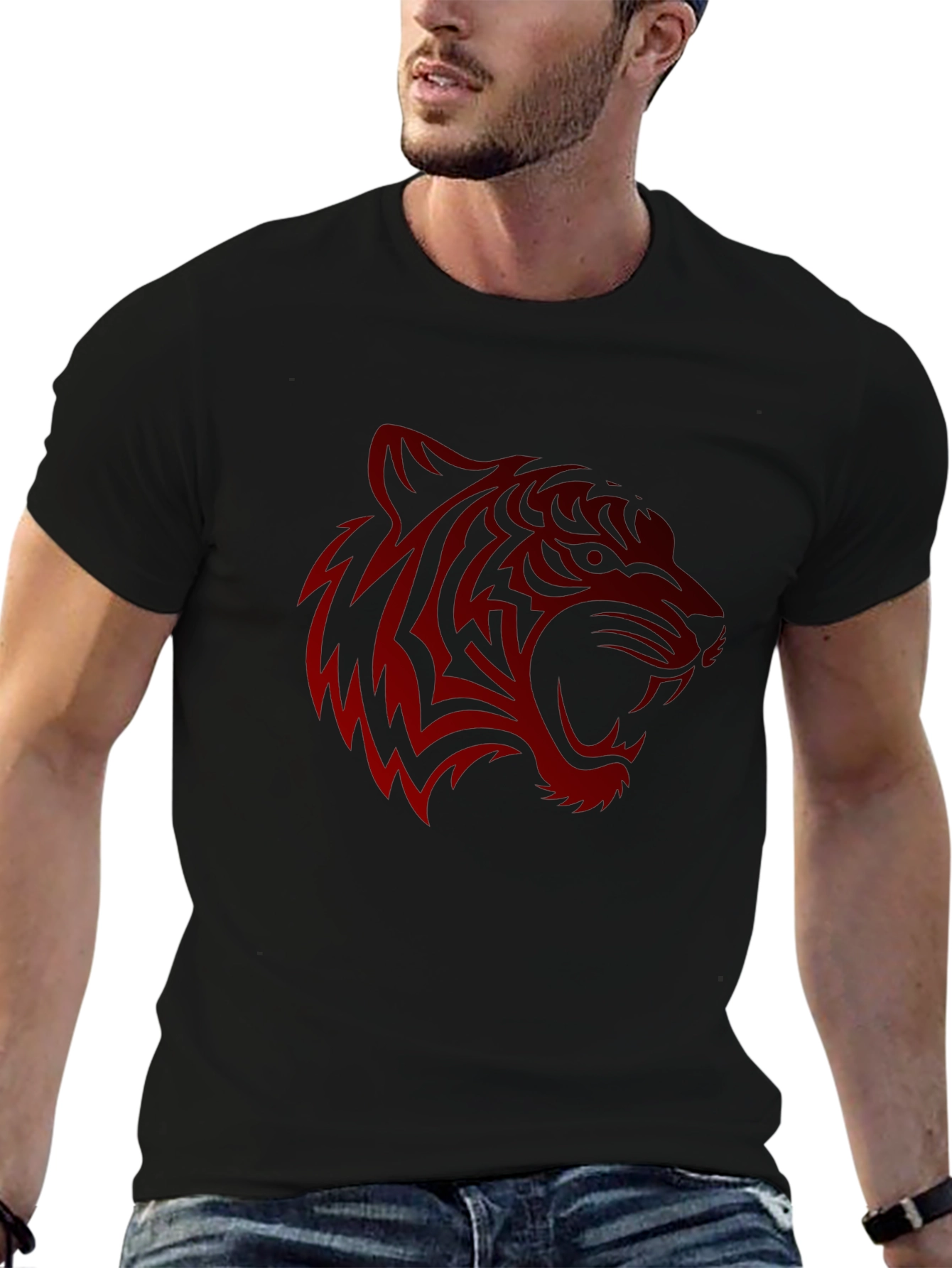 Bold Tiger Graphic Print Mens T-Shirt