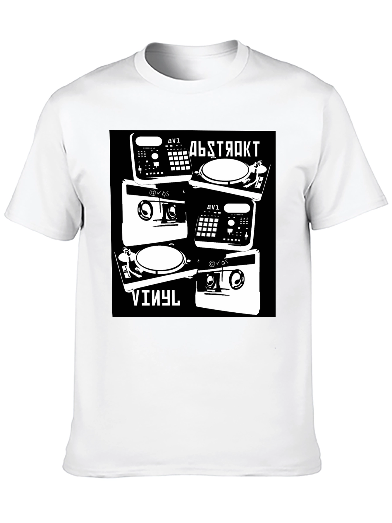 Abstract Vinyl DJ Black T-Shirt