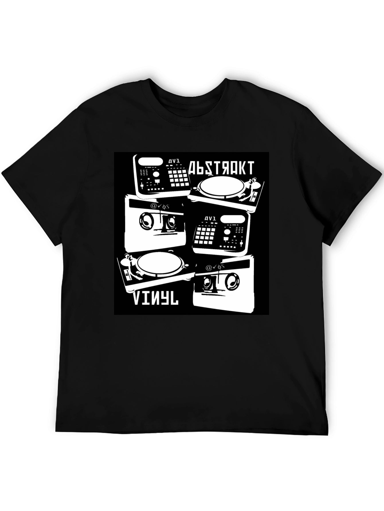 Abstract Vinyl DJ Black T-Shirt