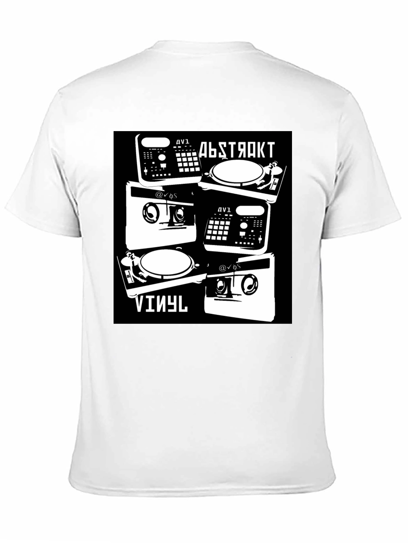 Abstract Vinyl DJ Black T-Shirt