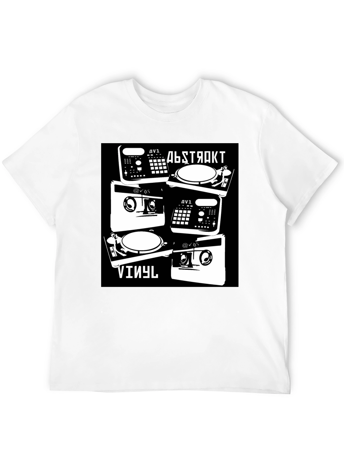 Abstract Vinyl DJ Black T-Shirt