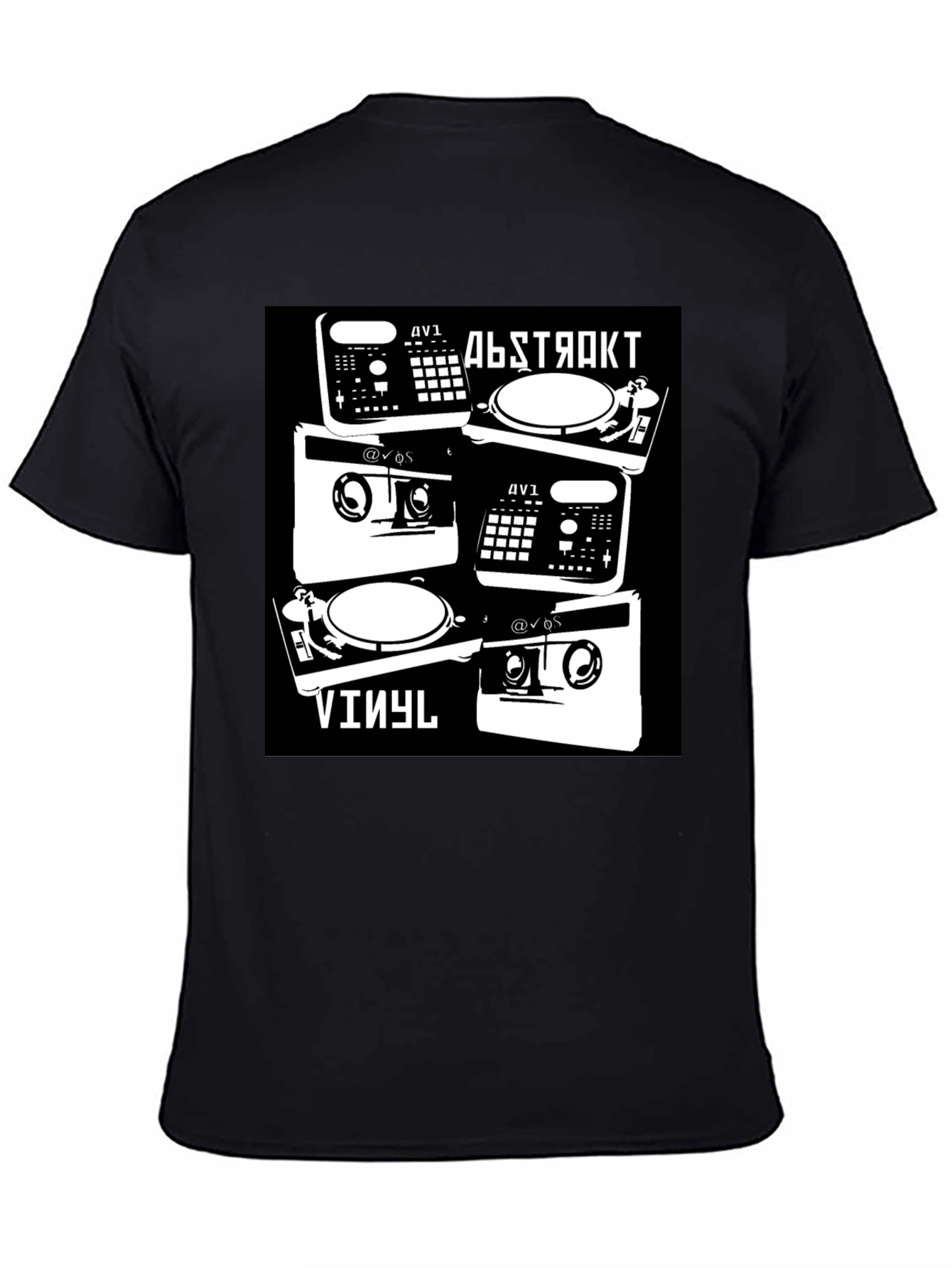 Abstract Vinyl DJ Black T-Shirt