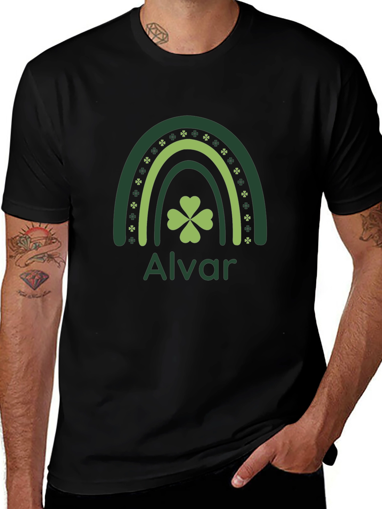 Personalized St. Patricks Day Rainbow Shamrock T-Shirt