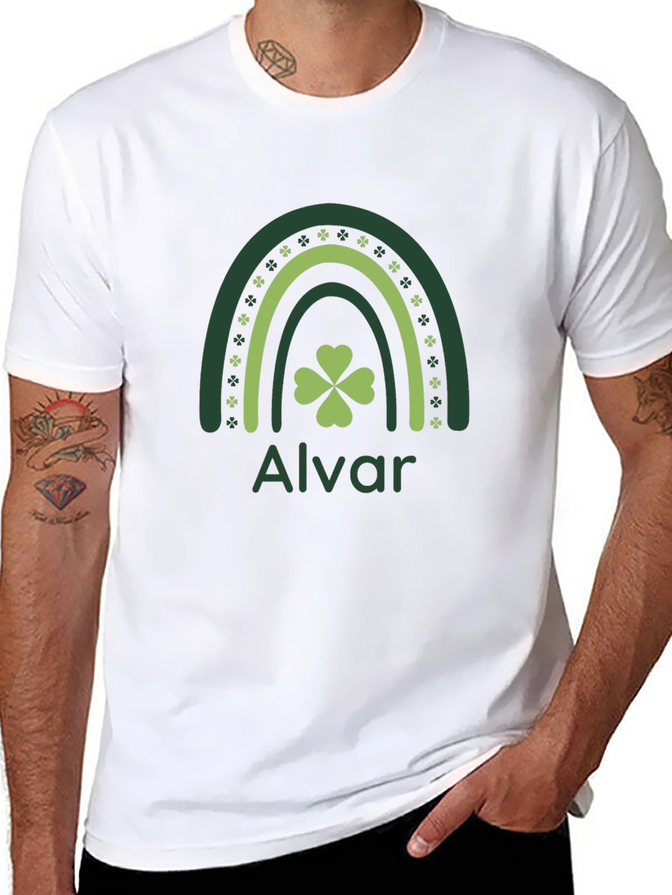 Personalized St. Patricks Day Rainbow Shamrock T-Shirt